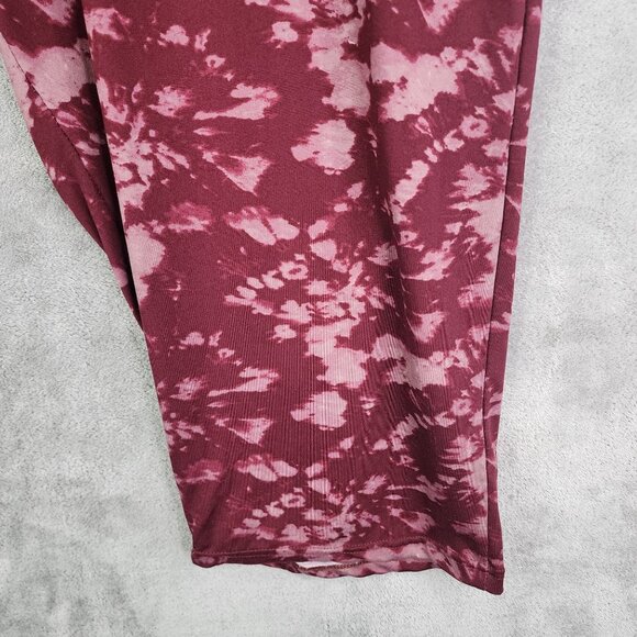 Womens Real Essentials Tie-Dye Burgundy Jogger Pants Elastic Waist Size 3X - Picture 3 of 11